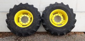 2 No. BKT 420/85 R24 Tyres and Rims