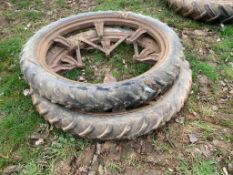 Pair Fordson Row Crop Wheels 6.50