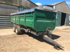 2001 Marston 14t twin axle grain trailer, hydraulic tipping.