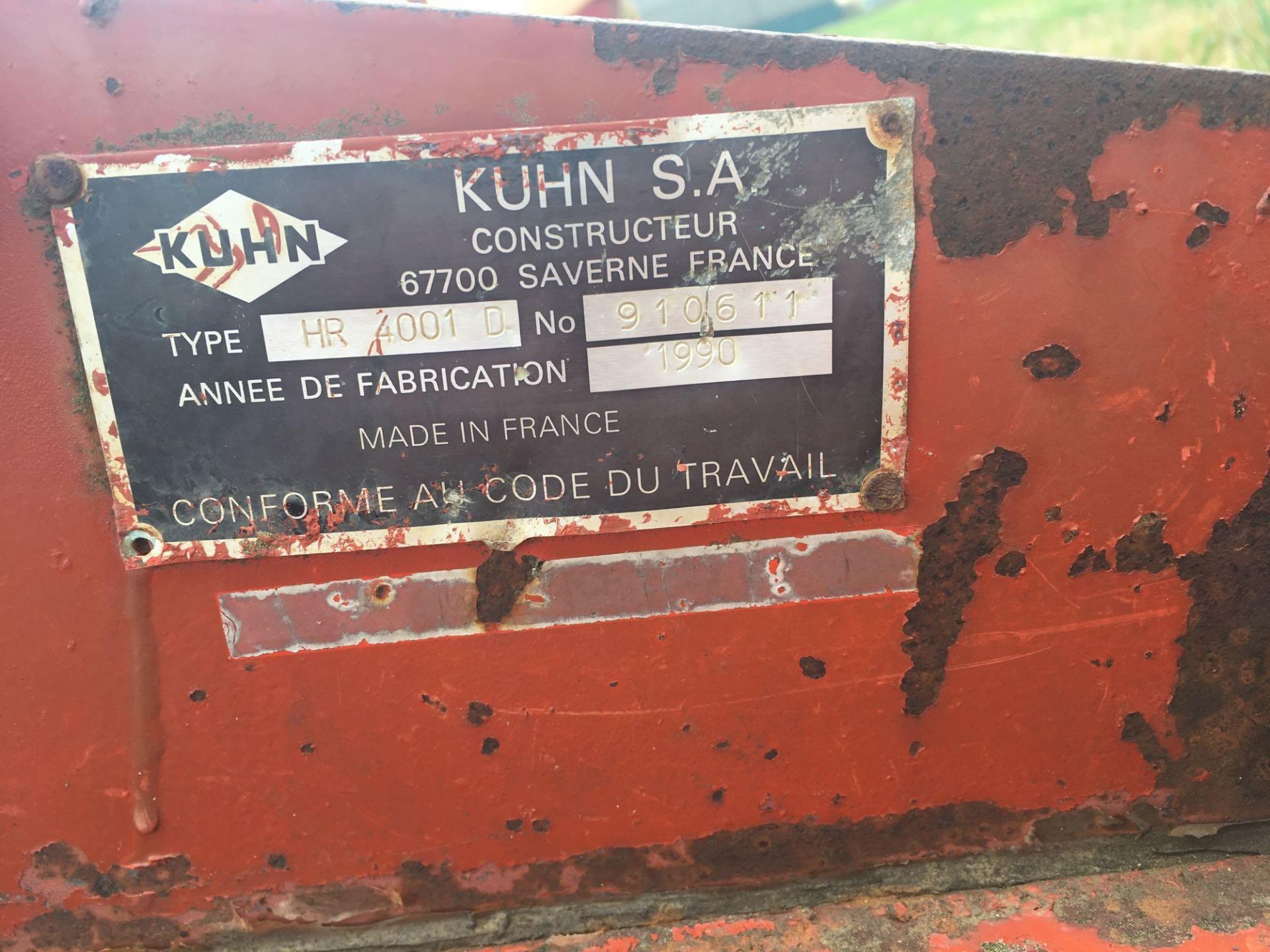 1990 Kuhn HR401 4m power harrow. Refurbished gear box in 2019. - Image 5 of 5