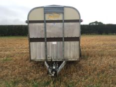 1996 Bateson Trailers 45LT twin axle livestock box, sprung rear door, side door, home made calf part