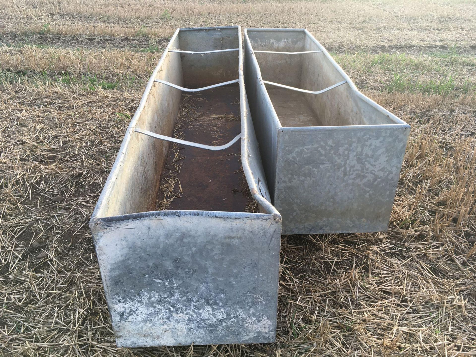 2 x galvanised water troughs - Image 2 of 2