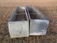 2 x galvanised water troughs