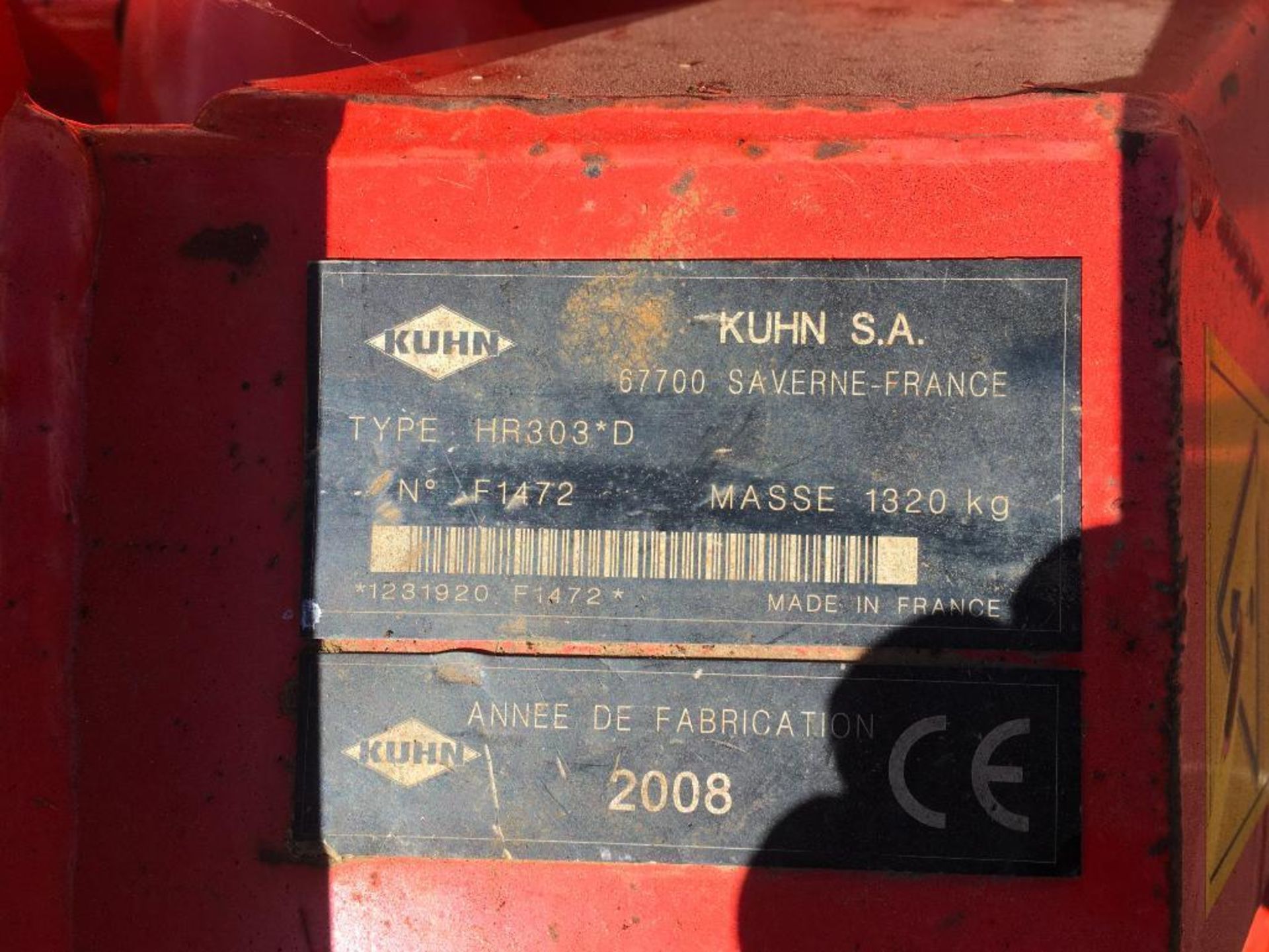 2008 Kuhn HR303 3m power harrow. Serial No: F1472. Manual in office. - Image 11 of 12