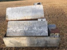 5 x galvanised water troughs