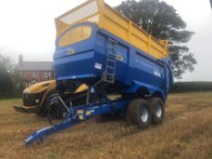 2018 NC 1850-14 14t twin axle grain & silage trailer with Hardok body. Air and oil brakes (load sens