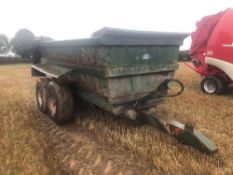 14t Muckmaster stone trailer with hydraulic rear door.