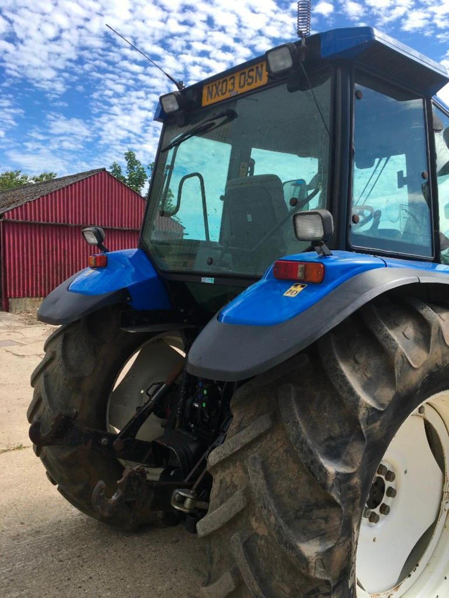 2003 New Holland TS115 tractor with Mailleux MX120 front loader. 2 spool valves, rear link arms and - Image 5 of 13