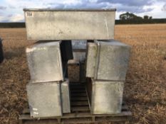 5 x galvanised water troughs