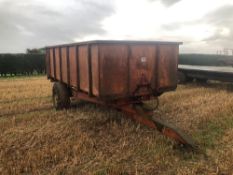 1978 6t homemade single axle trailer. C/w silage sides and back door.