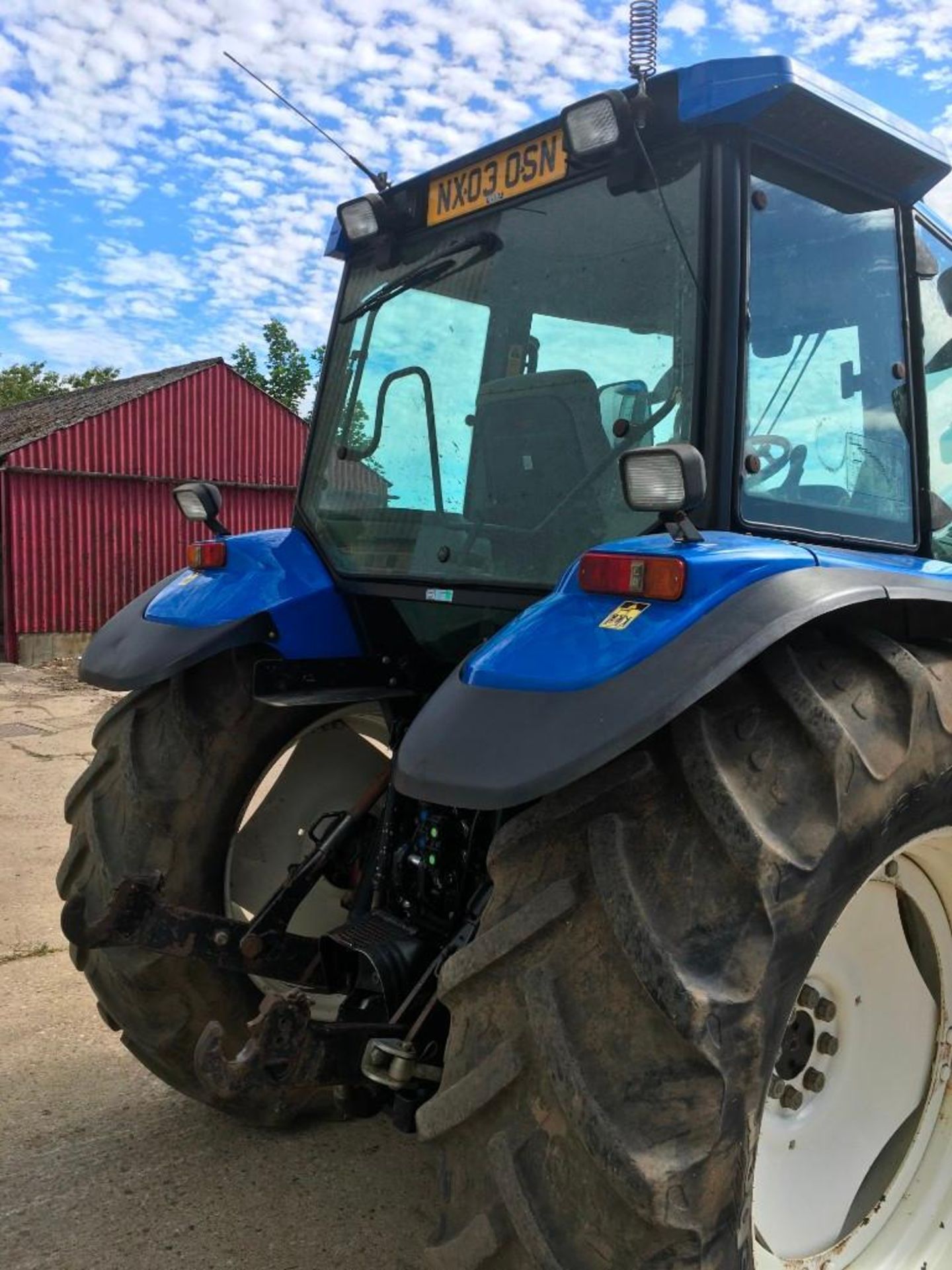 2003 New Holland TS115 tractor with Mailleux MX120 front loader. 2 spool valves, rear link arms and - Image 6 of 13