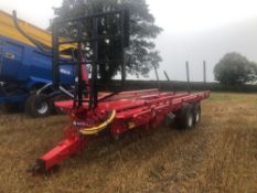 2014 Anderson TRB2000 twin axle bale chaser with air brakes & flotation tyres. Holds 20 round bales.