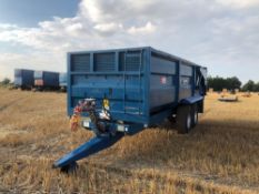 2004 AS Marston ACE 14T trailer with hydraulic tailgate, grain chute, rollover sheet, air brakes and