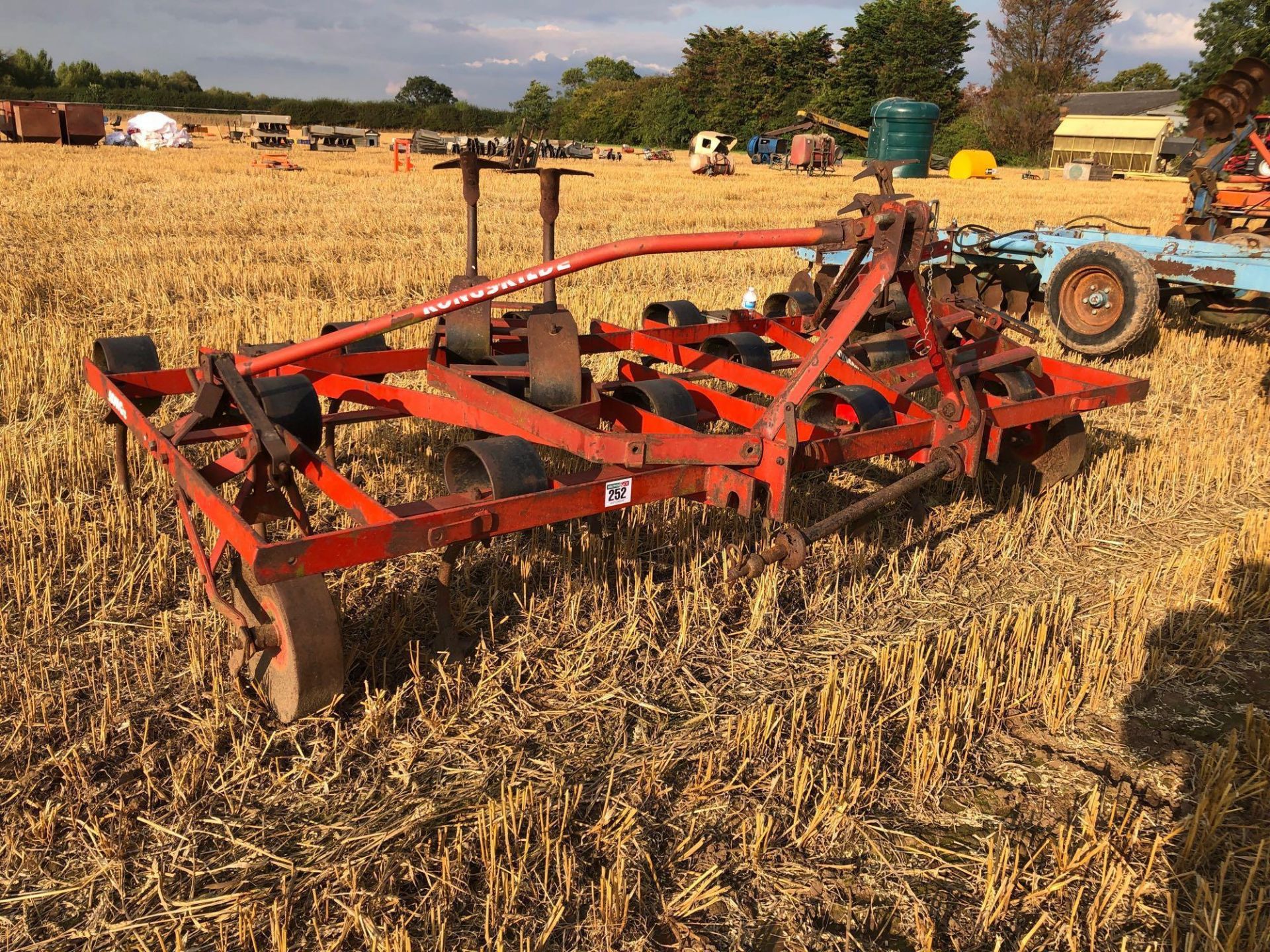 Kongskilde Vibroflex 4m linkage mounted cultivator with depth wheels, linkage mounted