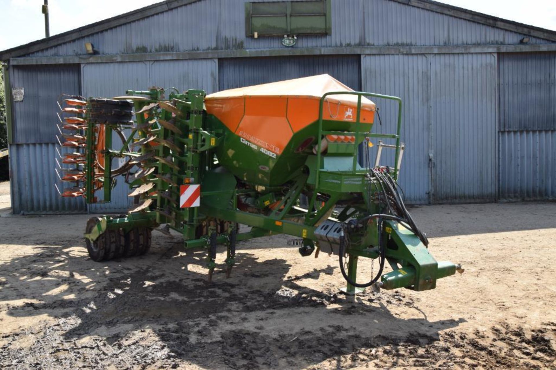 2011 Amazone Cirrus 4002 4m hydraulic folding drill with wheel track eradicators, discs, packer and - Image 2 of 21