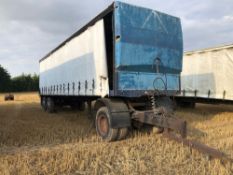 Curtain side lorry body 30ft twin axle with dolly and rear roller shutter door on 295/80R22.5 wheels