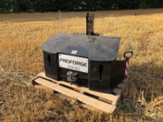 c.2020 Proforge 1000kg front weight block with toolbox and light kit