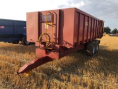 2007 Easterby ET14 twin axle grain trailer with hydraulic tailgate and grain chute on 385/65R22.5 wh