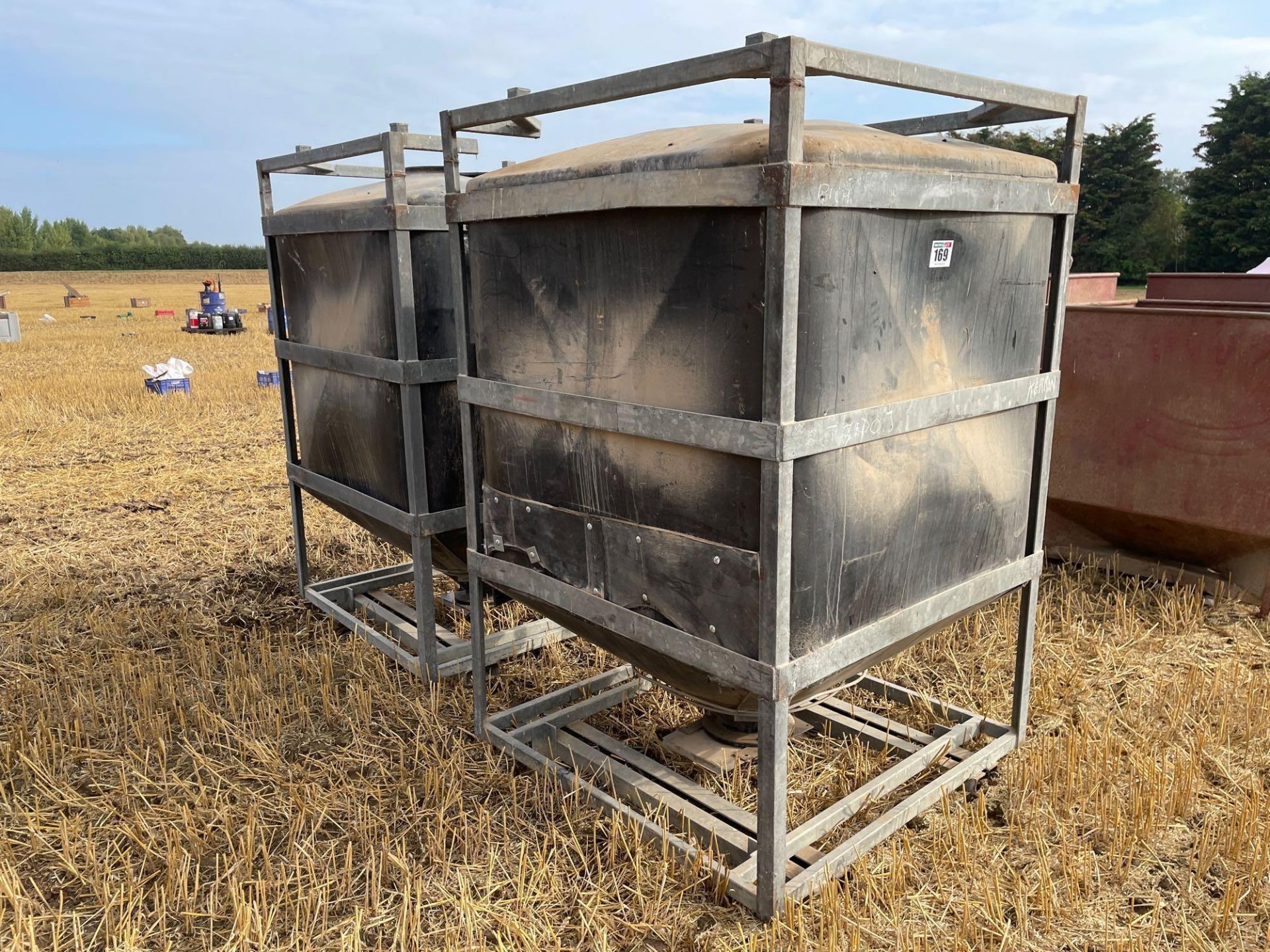 Pair plastic grain tanks