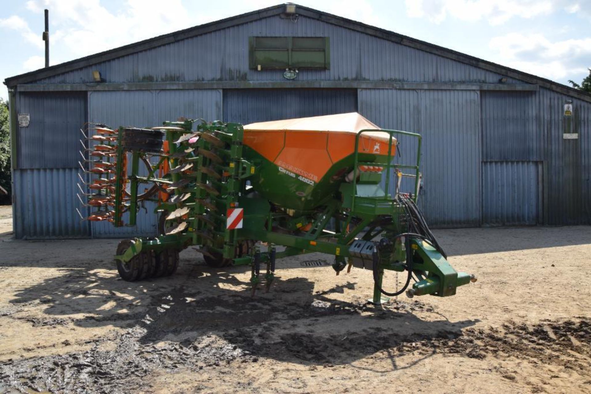 2011 Amazone Cirrus 4002 4m hydraulic folding drill with wheel track eradicators, discs, packer and - Image 10 of 21