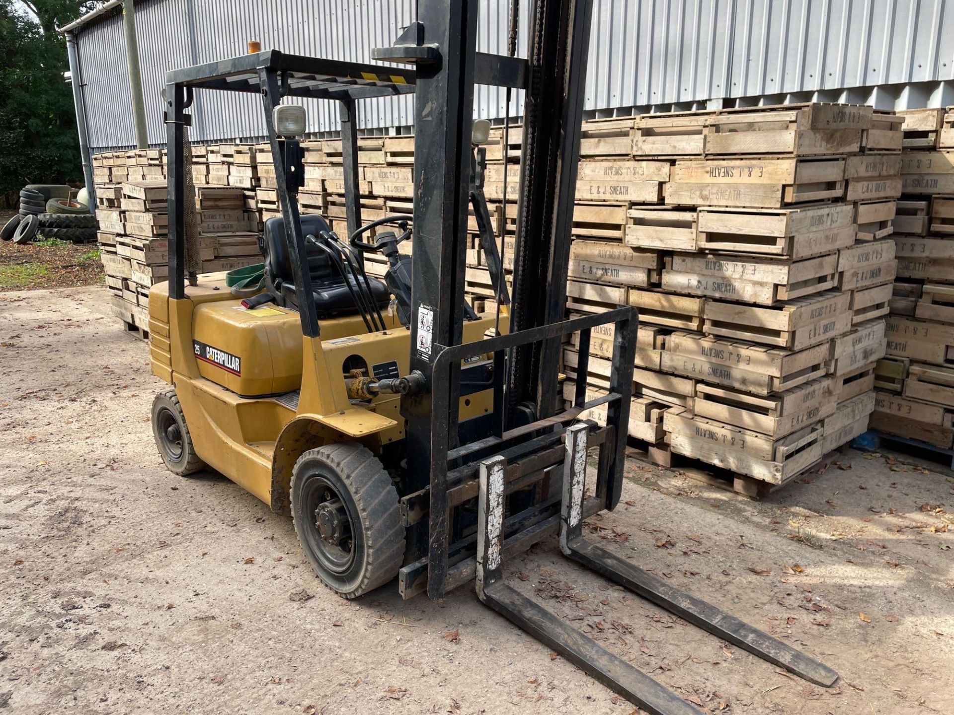 1996 Caterpillar DP25 2.5t industrial forklift. Hours: 6517. Serial No: 6BN00199. Manual in office.