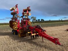 Vaderstad Rexius Twin 630 with front discs, ring packers and levelling boards. NB: Manual in office