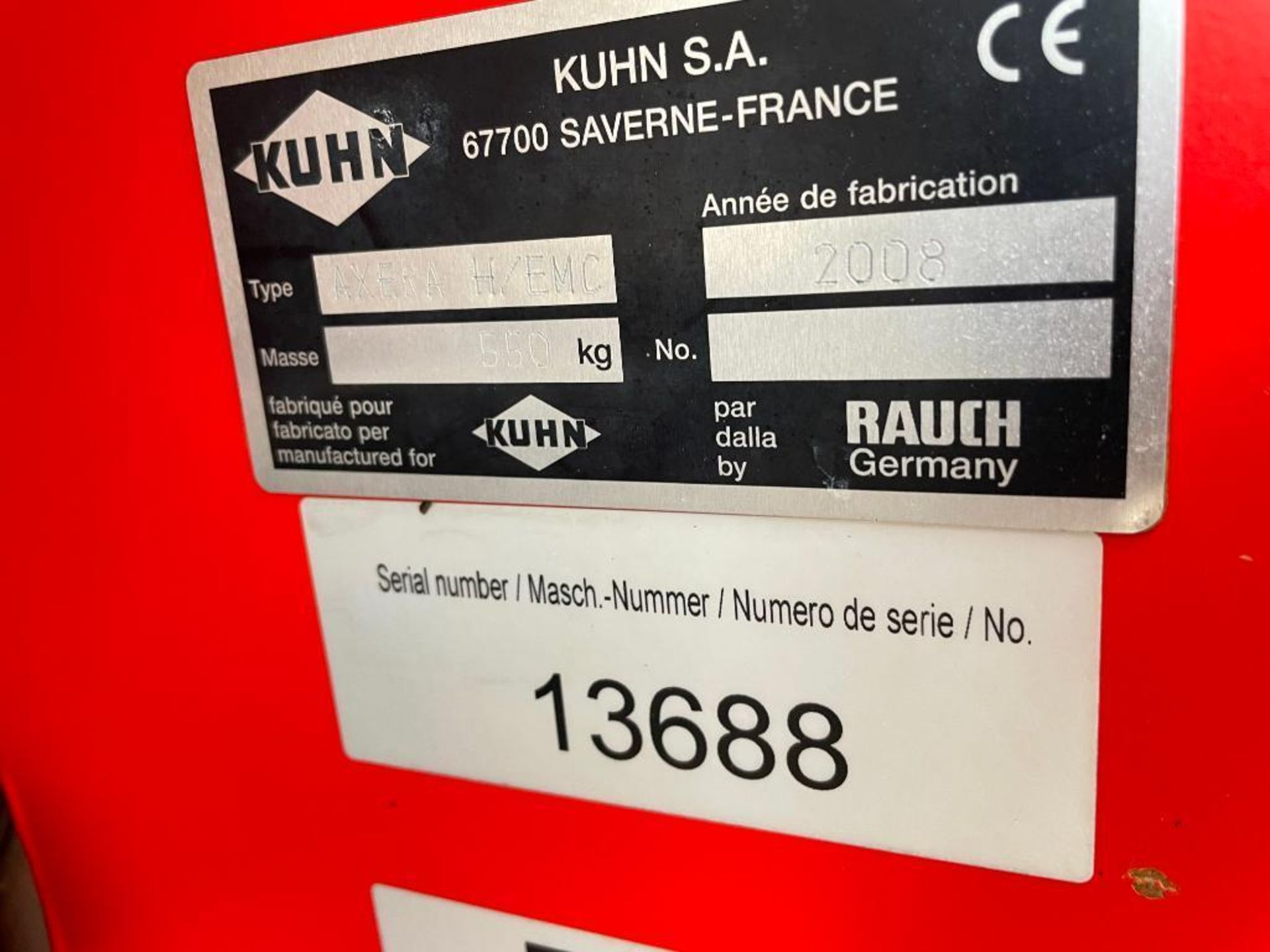 2008 Kuhn Axera HEMC 36m fertiliser spreader hydraulic driven with Quantram P control box and border - Image 10 of 11