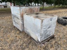 2No. large galvanised water tanks. NO VAT