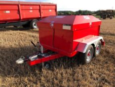 2020 JPM Trailers 220A twin axle bunded 1000l fuel bowser on 165R13 wheels and tyres with electric p