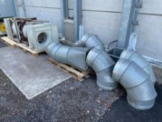 Pair centrifugal 4kw fan units with 16" pipes and spare housings