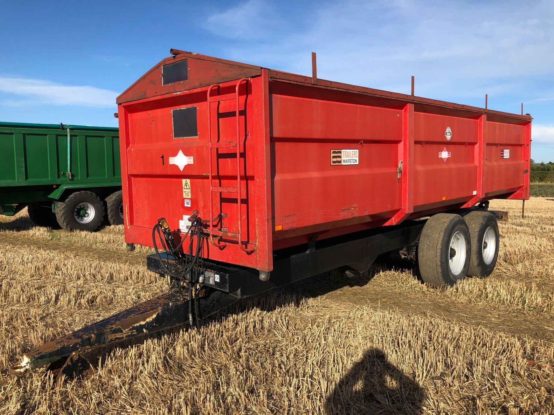 1995 AS Marston ACE FF14T twin axle grain trailer with sprung drawbar, manual tailgate and grain chu - Image 7 of 7