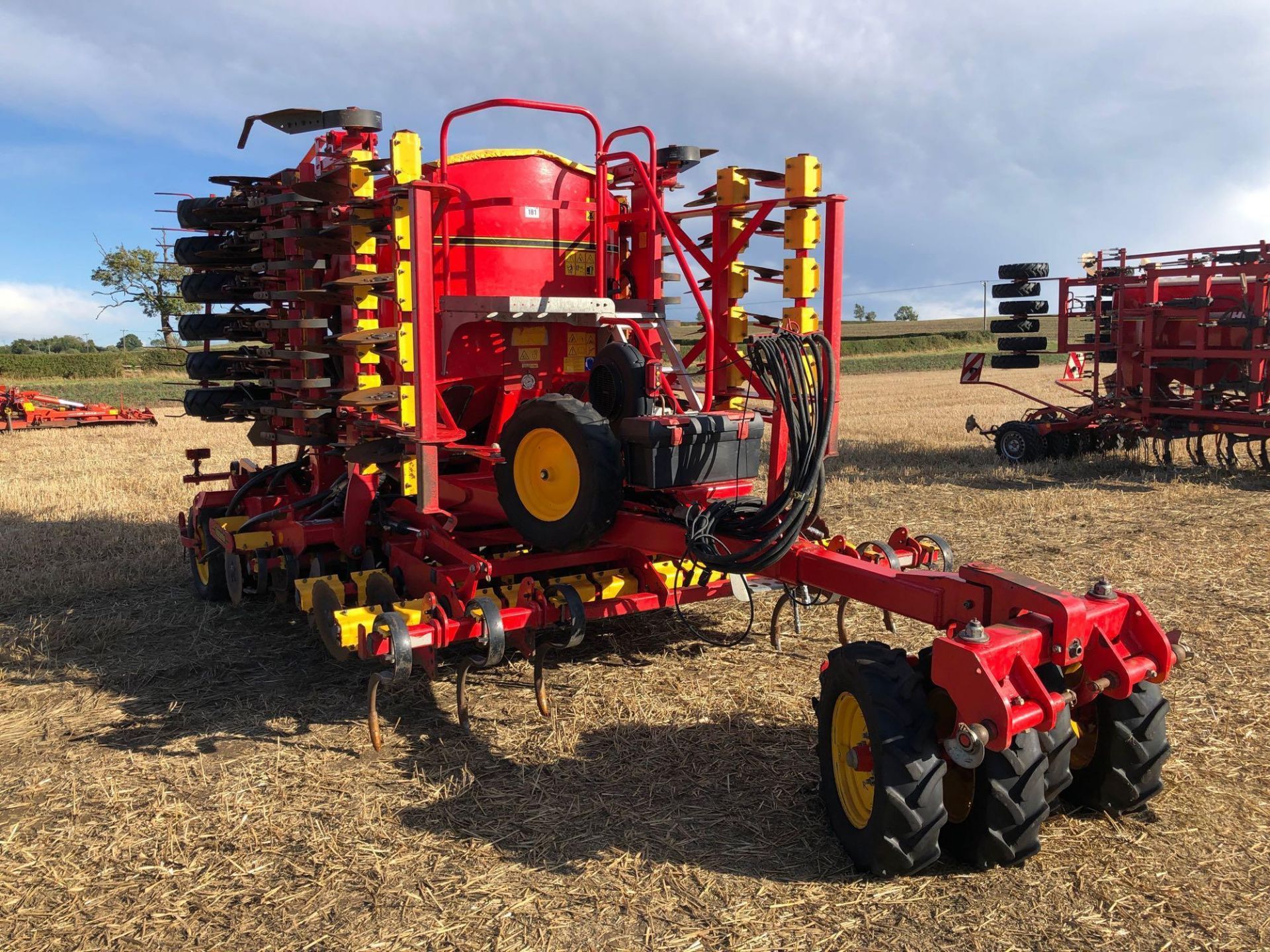 2011 Vaderstad Rapid RDA600S disc drill with wheel track eradicator tines, rear tyre packer and tram