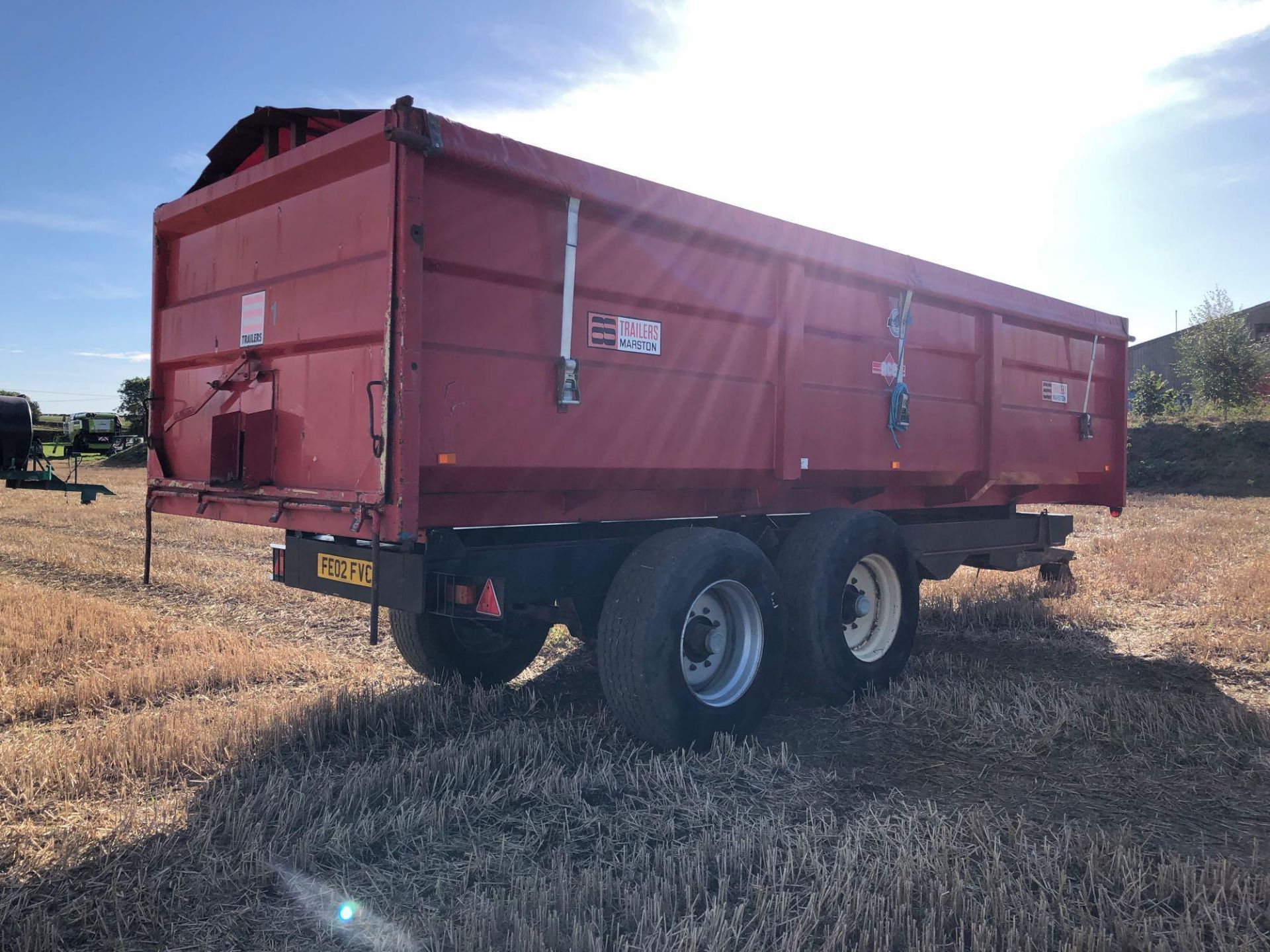 1995 AS Marston ACE FF14T twin axle grain trailer with sprung drawbar, manual tailgate and grain chu - Image 4 of 7