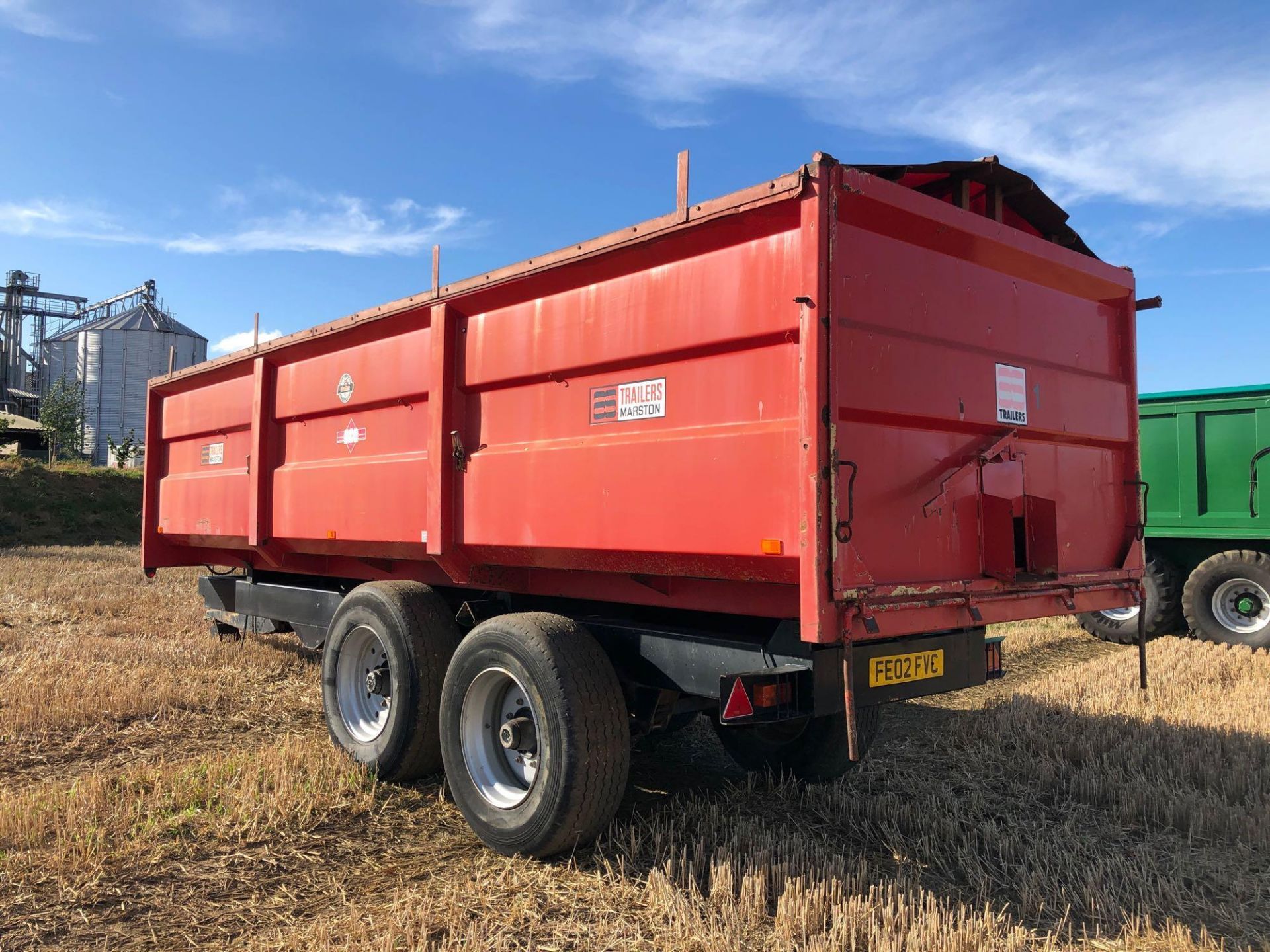 1995 AS Marston ACE FF14T twin axle grain trailer with sprung drawbar, manual tailgate and grain chu - Image 6 of 7