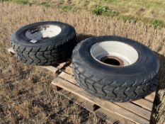 2No. Agrimole 385/65R22.5 8 stud wheels and tyres