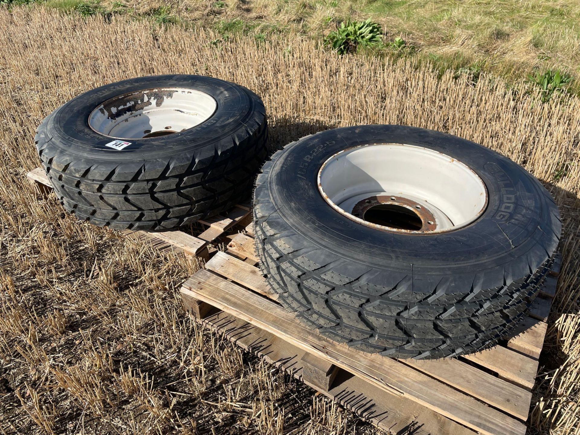2No. Agrimole 385/65R22.5 8 stud wheels and tyres