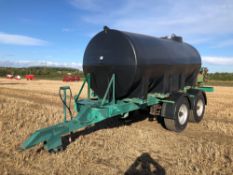 10,000l water bowser twin axle on 385/65R22.5 wheels and tyres