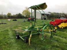 2009 Krone Swadro 46 single rotor rake, linkage mounted. Serial No: 767009. Manual in the Office.