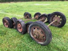 Quantity miscellaneous wheels, tyres and axles