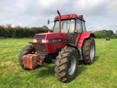 1995 Case International 5130 Maxxum Plus 4wd tractor with 2 manual spools and front wafer weights on