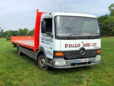 2000 Mercedes-Benz Atego 817 7.5t drop side lorry with 24ft aluminium body. Reg No: W803 EOX. Kilome