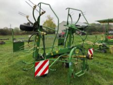 2001 Krone KW5.50 4 rota tedder, linkage mounted. Serial No: 499947. Manual in the office.