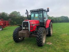 1996 Massey Ferguson 6180 Dynashift 4wd tractor with 3 manual spools and front wafer weights on 13.6