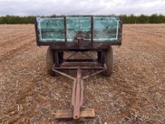 Flat bed wooden trailer