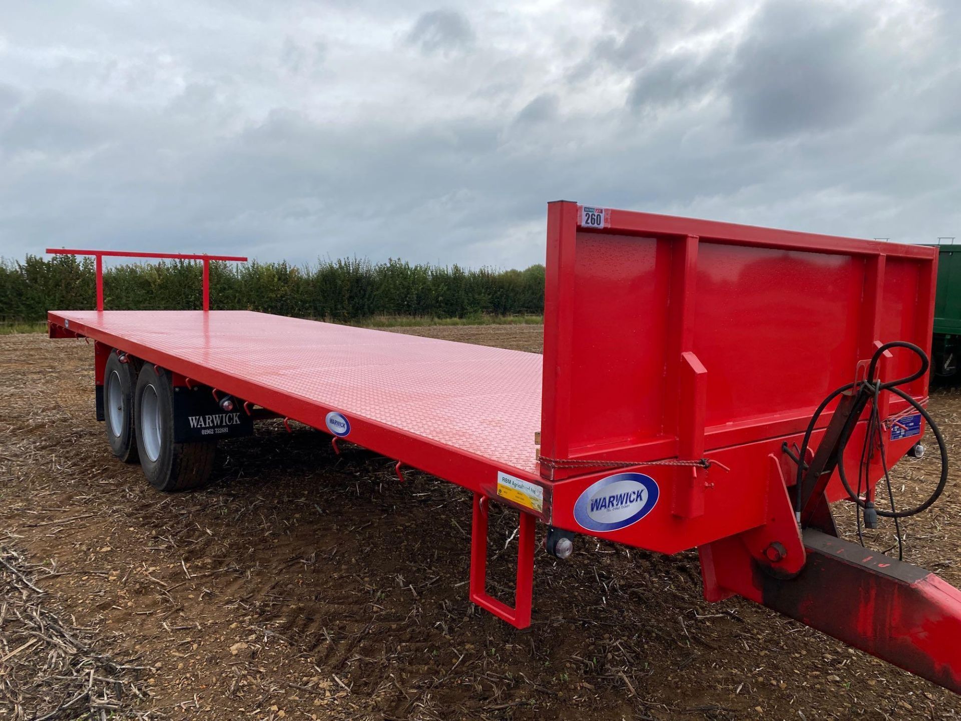 2009 Warwick twin axle 8.8m flatbed trailer, Serial No: 1290726 - Image 3 of 6