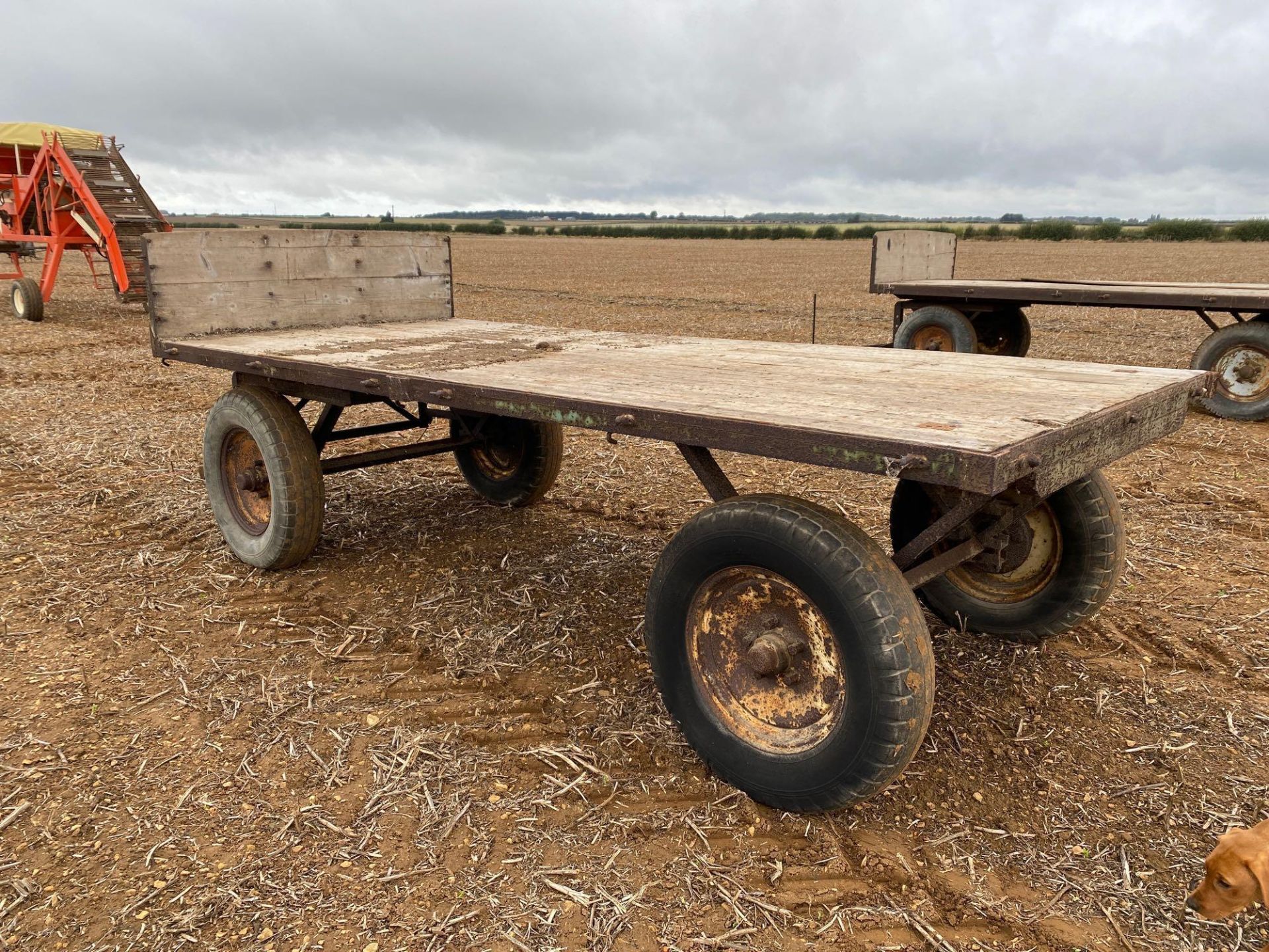 Flat bed wooden trailer - Image 5 of 6