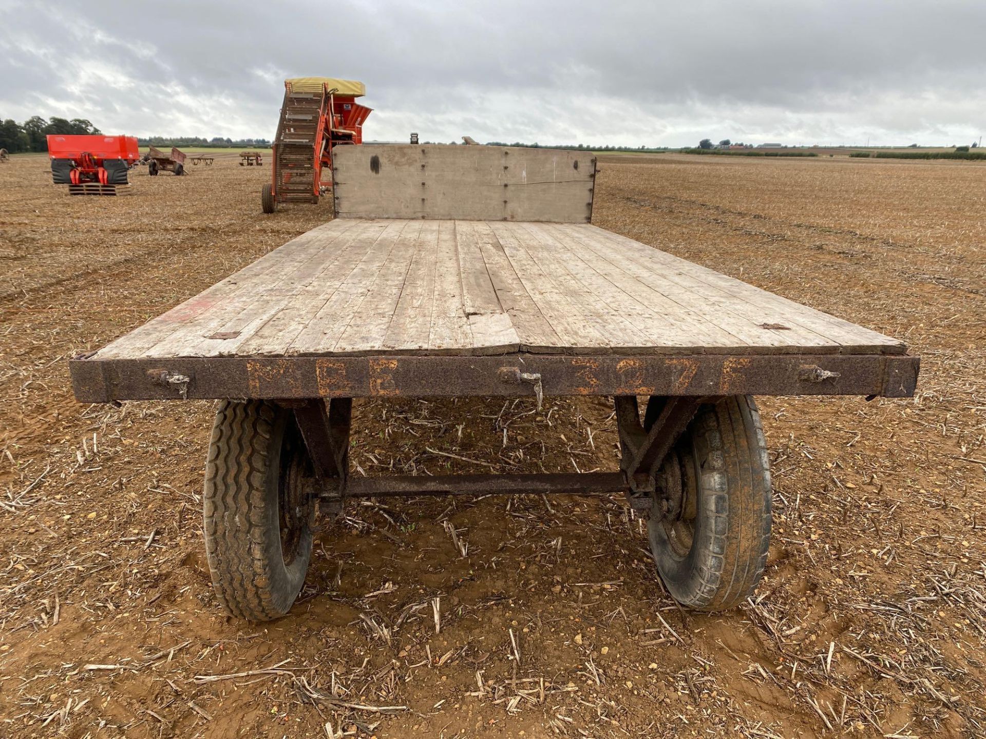 Flat bed wooden trailer - Image 2 of 5