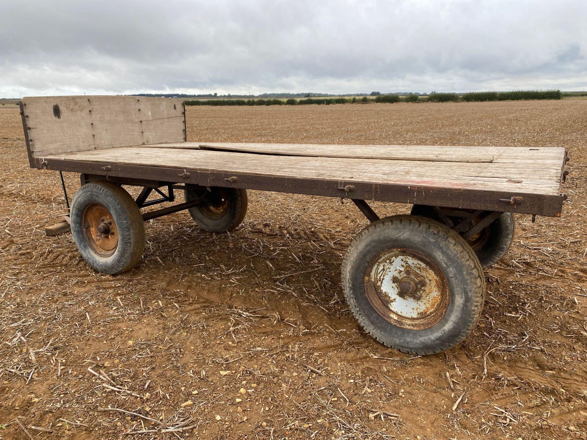 Flat bed wooden trailer - Image 3 of 5