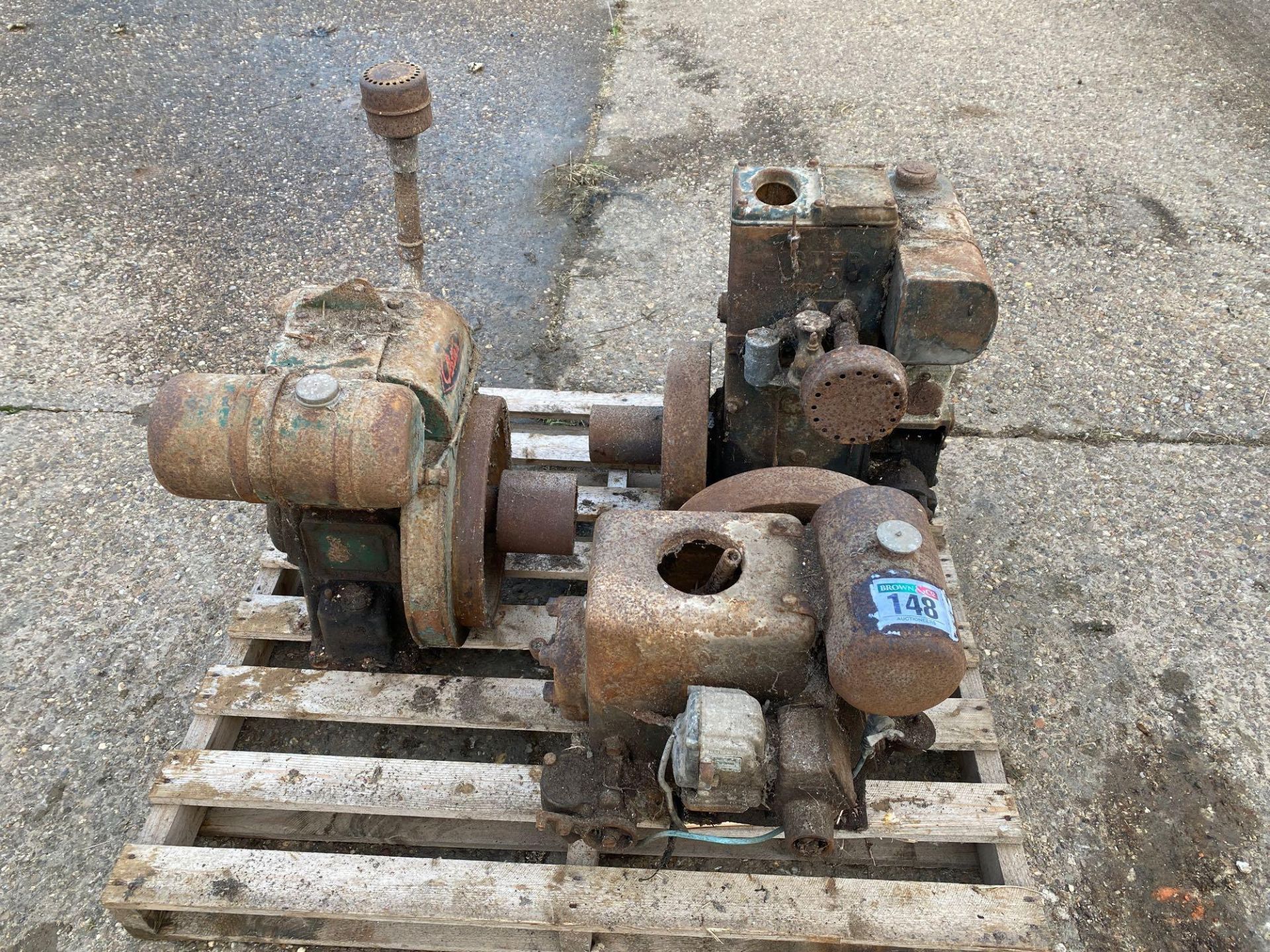 3 stationary engines: Lister water cooled, Ruston Hornsby water cooled, Petter air cooled