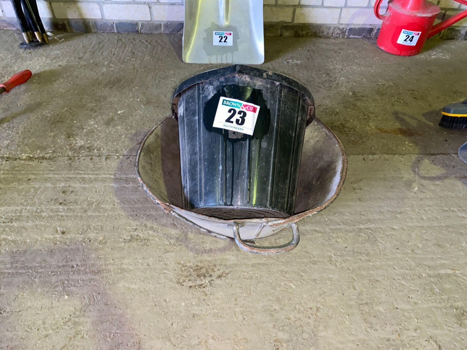 Buckets, 2 metal, 1 plastic